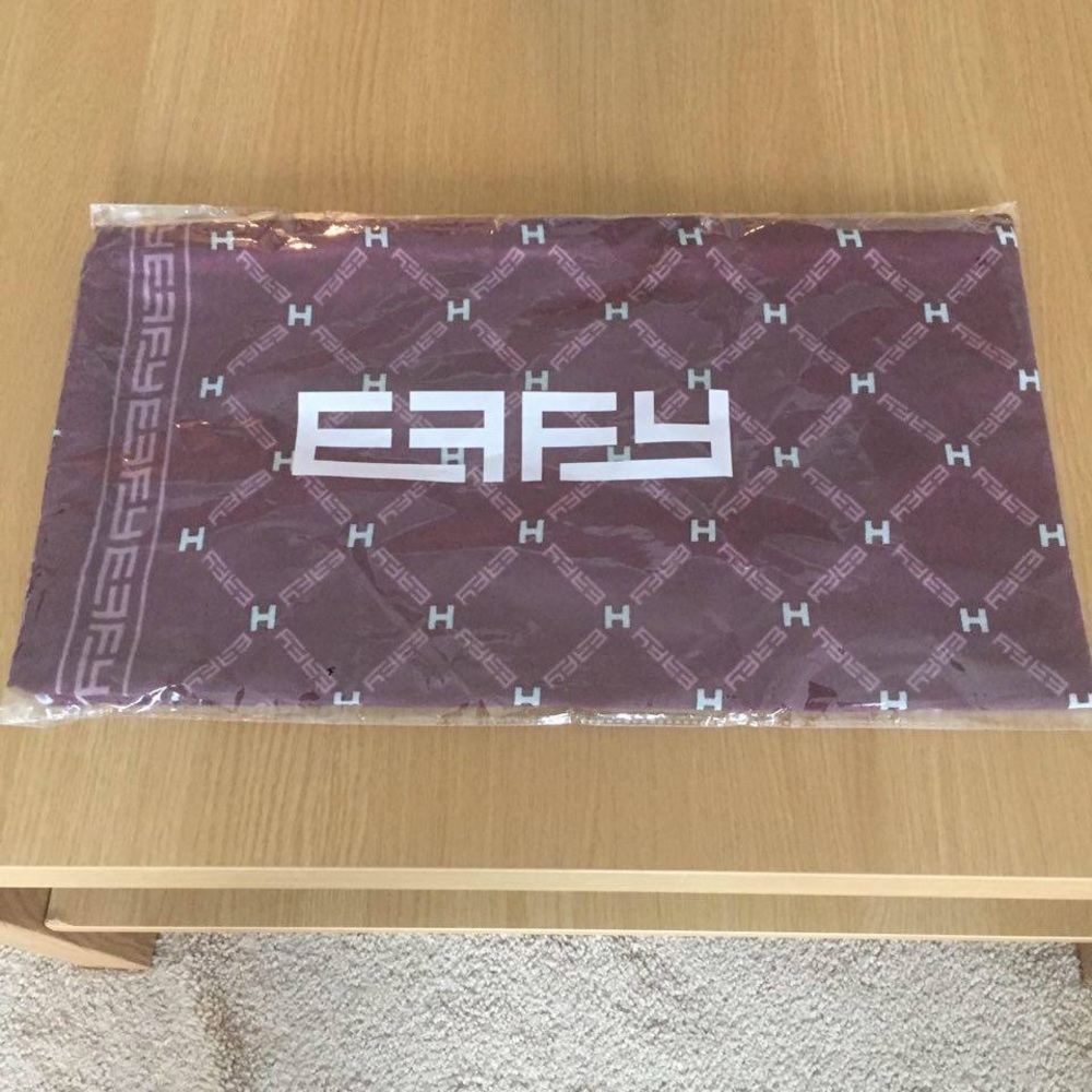 EFFY Burgundy Purple Print Scarf